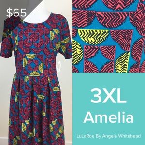LuLaRoe Amelia 3XL-pocket dress! NWT Abstract